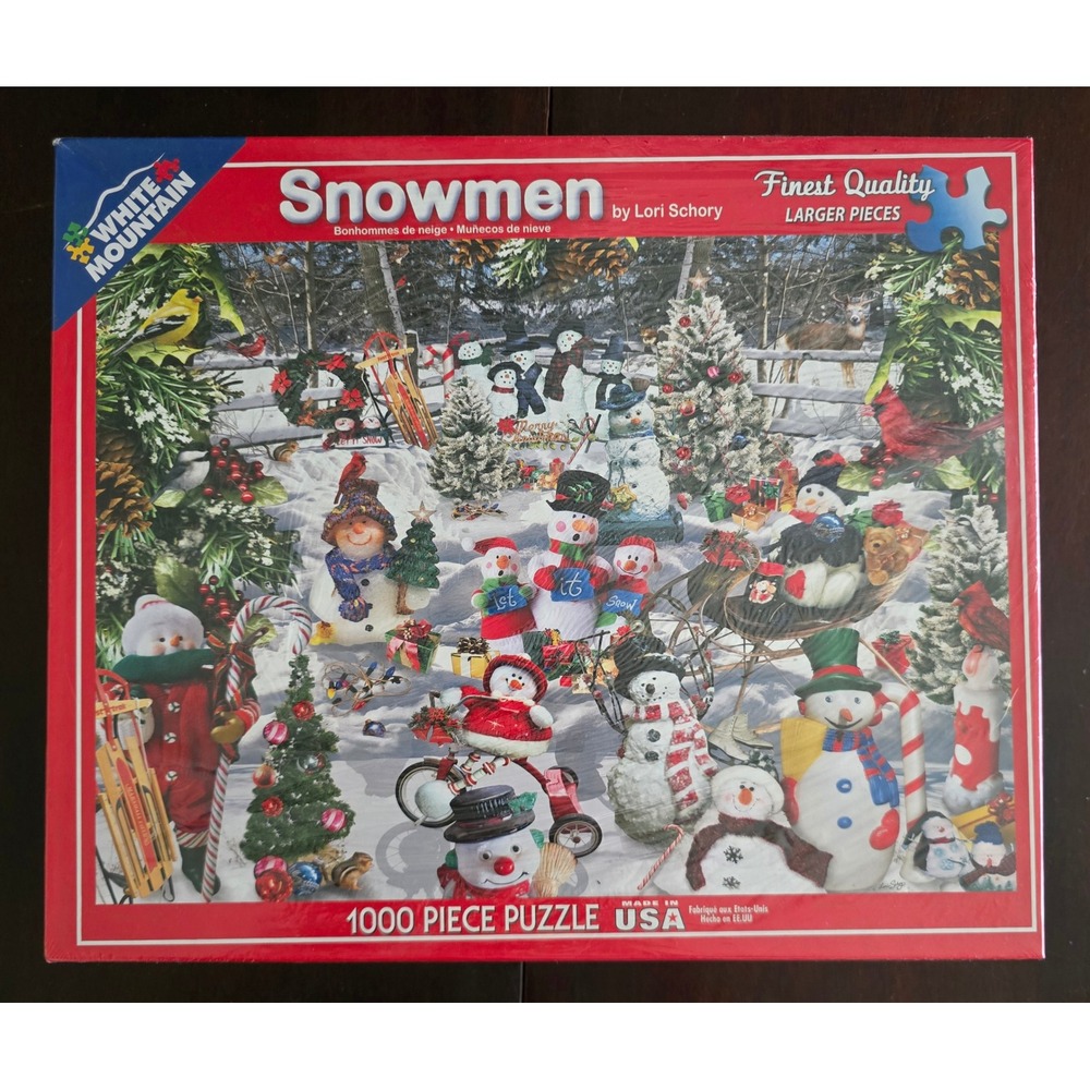 White Mountain Puzzles Snowmen Lori Schory 1000 Piece Jigsaw Puzzle New Sealed
